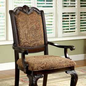 BELLAGIO Brown Cherry/Pattern Fabric Arm Chair (2/CTN)