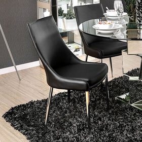 Izzy Silver/Black Side Chair, Black (2/CTN)