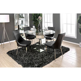 Izzy 5 Pc Dining Table Set (Black Chairs)
