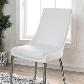 Izzy Silver/White Side Chair, White (2/CTN)