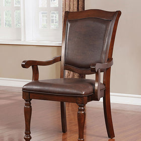 Sylvana Brown Cherry/Espresso Arm Chair (2/CTN)