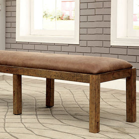 GIANNA Rustic Pine Fabric Bench