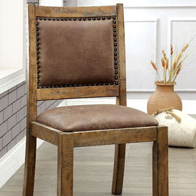 GIANNA Rustic Pine/Brown Side Chair (2/CTN)