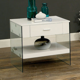 Raya White End Table, White