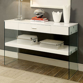 Raya White Sofa Table, White