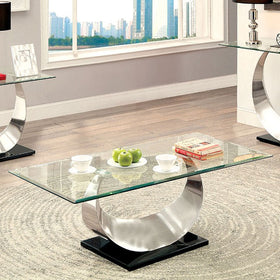 ORLA II Satin Plated/Black Coffee Table