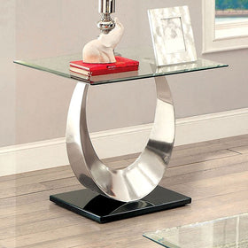 ORLA II Satin Plated/Black End Table