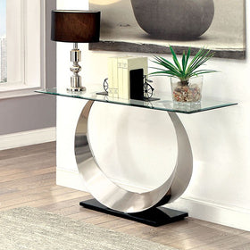 ORLA II Satin Plated/Black Sofa Table