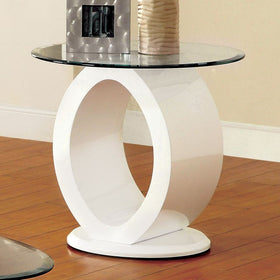 LODIA III White End Table, White