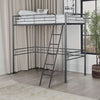 Myles Twin Loft Bed White, Silver & Black