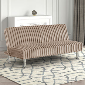 Hinwil Futon Sofa Bed Pink, Beige Grey, & Black