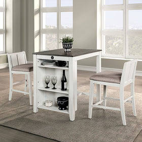 Lescles 3 Pc Counter Ht Set (1 Table + 2 Chairs)