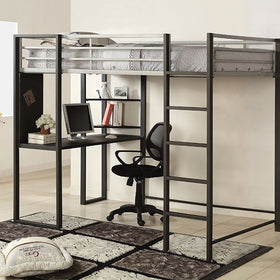 Sherman Silver/Gun Metal Full Bed w/ Workstation