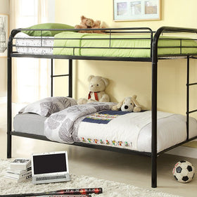 Rainbow Twin/Twin Bunk Bed Black, Silver, & White